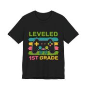 Leveled Up To 1st Grade Gamer Kids T-Shirt in Black