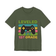 Leveled Up To 1st Grade Gamer Kids T-Shirt in Military Green