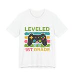 Leveled Up To 1st Grade Gamer Kids T-Shirt in White