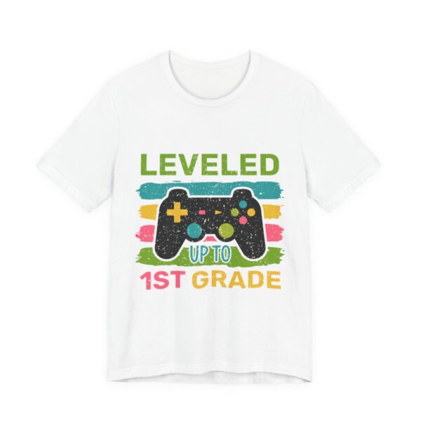 Leveled Up To 1st Grade Gamer T-Shirt in White