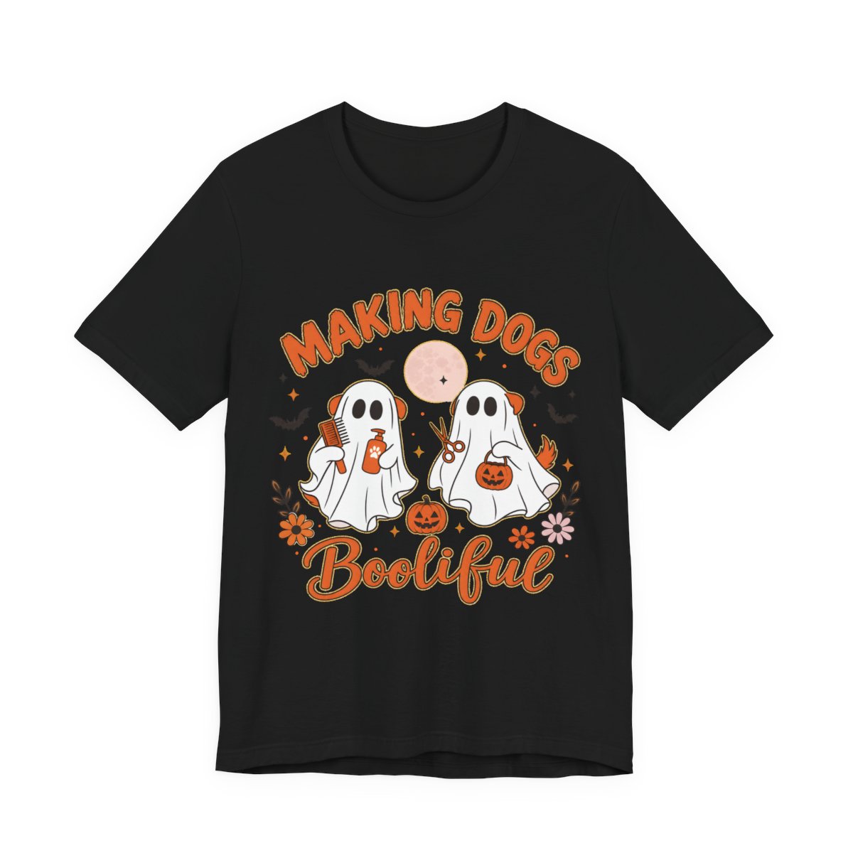 Making Dogs Boolyful Ghost Groomer T-Shirt in Black
