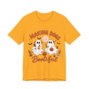 Making Dogs Boolyful Ghost Groomer T-Shirt in Gold