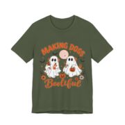 Making Dogs Boolyful Ghost Groomer T-Shirt in Military Green