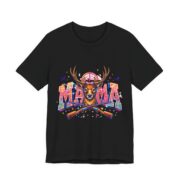 Mama Deer Hunting Colorful T-Shirt in Black
