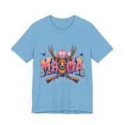 Mama Deer Hunting Colorful T-Shirt in Ocean Blue