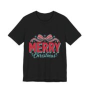 Merry Christmas Retro Bow T-Shirt in Black