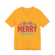 Merry Christmas Retro Bow T-Shirt in Gold