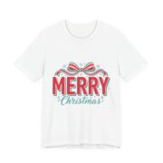 Merry Christmas Retro Bow T-Shirt in White