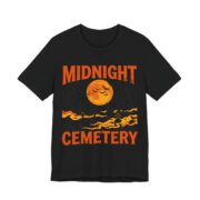 Midnight Cemetery Halloween T-Shirt in Black