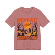 Midnight Cemetery Halloween T-Shirt in Heather Mauve