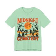 Midnight Cemetery Halloween T-Shirt in Mint
