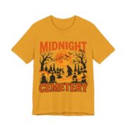 Midnight Cemetery Halloween T-Shirt in Mustard