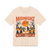 Midnight Cemetery Halloween T-Shirt in Soft Cream