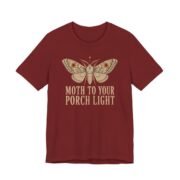Moth To Your Porch Light Shirt - Funny Halloween Tee in Cardinal