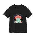 My Social Battery Cute Frog Mushroom T-Shirt in Black
