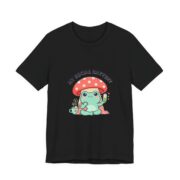 My Social Battery Cute Frog Mushroom T-Shirt in Black