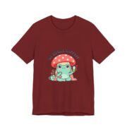 My Social Battery Cute Frog Mushroom T-Shirt in Cardinal