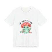 My Social Battery Cute Frog Mushroom T-Shirt in White