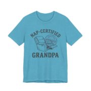 Nap Certified Grandpa Shirt - Funny Grandpa Gift Tee in Heather Aqua