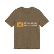 Official Holiday Photographer Shirt - Funny Gift Tee in Heather Olive