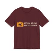 Official Holiday Photographer Shirt - Funny Gift Tee in Maroon