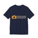 Official Holiday Photographer Shirt - Funny Gift Tee in Navy