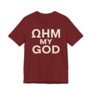 Ohm My God Shirt - Funny Electrician Science Gift Tee in Cardinal