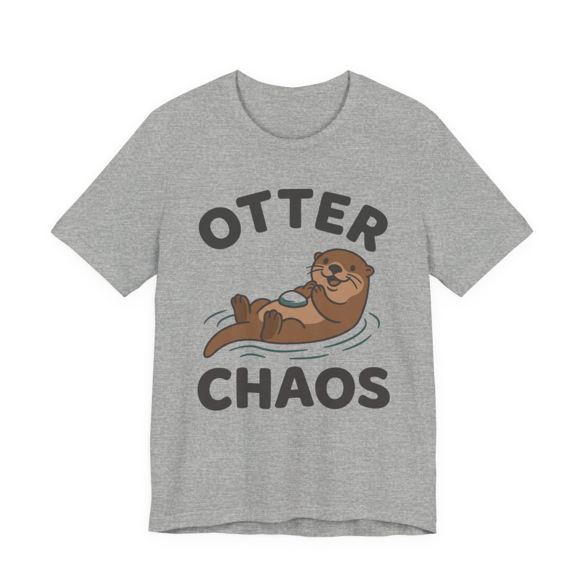 Otter Chaos Shirt - Funny Otter Pun Tee in Athletic Heather