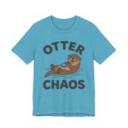 Otter Chaos Shirt - Funny Otter Pun Tee in Heather Aqua