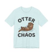 Otter Chaos Shirt - Funny Otter Pun Tee in Heather Prism Ice Blue