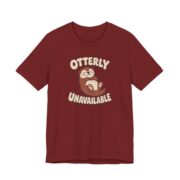 Otterly Unavailable Shirt - Funny Graphic Tee in Cardinal