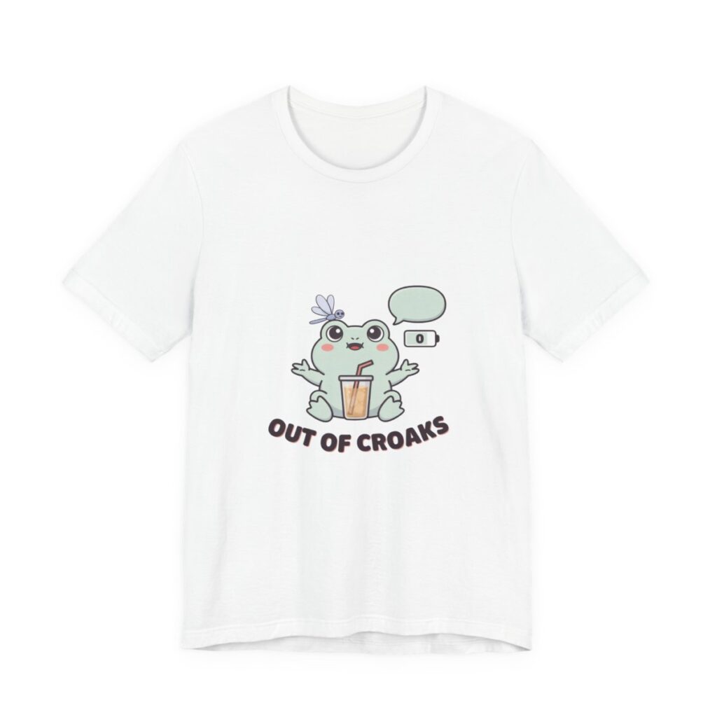 Out Of Croaks Cute Frog Boba T-Shirt in White