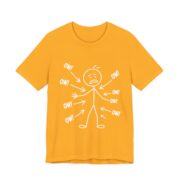 Ow Everything Hurts Stick Figure T-Shirt in Gold