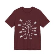 Ow Everything Hurts Stick Figure T-Shirt in Maroon