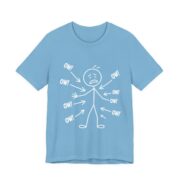 Ow Everything Hurts Stick Figure T-Shirt in Ocean Blue