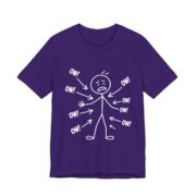 Ow Everything Hurts Stick Figure T-Shirt in Team Purple