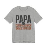 Papa Certified Snack Supplier Shirt - Funny Grandpa Gift Tee in Athletic Heather