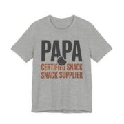 Papa Certified Snack Supplier Shirt - Funny Grandpa Gift Tee in Athletic Heather