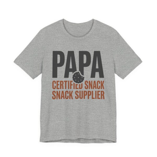 Papa Certified Snack Supplier Shirt - Funny Grandpa Gift Tee in Athletic Heather