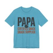 Papa Certified Snack Supplier Shirt - Funny Grandpa Gift Tee in Heather Aqua
