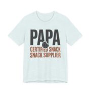 Papa Certified Snack Supplier Shirt - Funny Grandpa Gift Tee in Heather Ice Blue