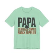 Papa Certified Snack Supplier Shirt - Funny Grandpa Gift Tee in Heather Mint