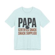 Papa Certified Snack Supplier Shirt - Funny Grandpa Gift Tee in Heather Prism Ice Blue