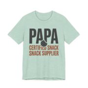 Papa Certified Snack Supplier Shirt - Funny Grandpa Gift Tee in Heather Prism Mint