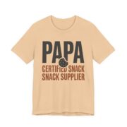 Papa Certified Snack Supplier Shirt - Funny Grandpa Gift Tee in Sand Dune