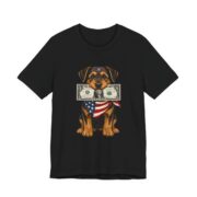 Patriotic Puppy Dollar Bill Funny T-Shirt in Black
