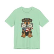 Patriotic Puppy Dollar Bill Funny T-Shirt in Mint