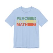 Peace Love Math Retro Teacher T-Shirt in Baby Blue