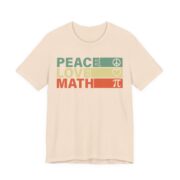 Peace Love Math Retro Teacher T-Shirt in Soft Cream