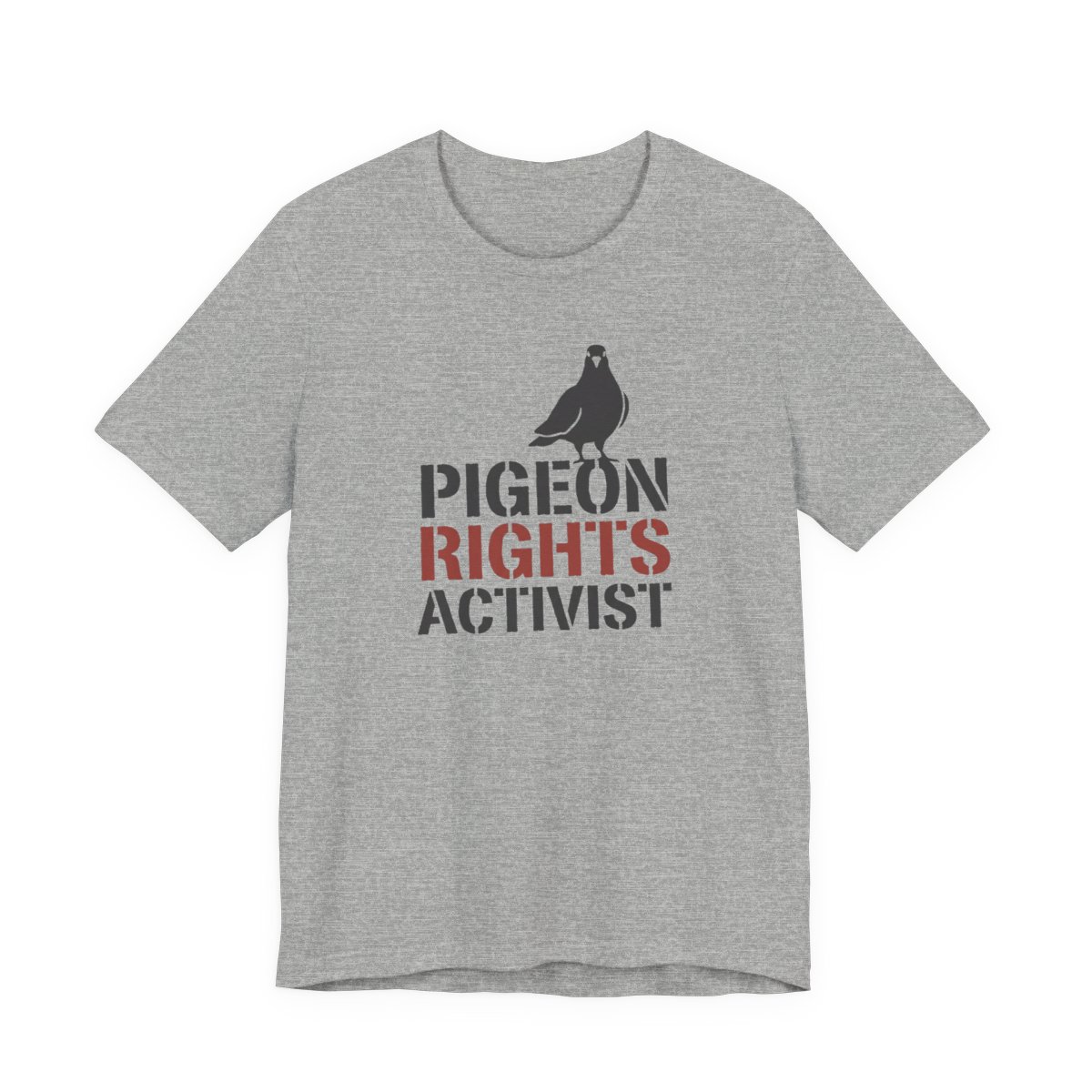 Pigeon Rights Activist Shirt - Funny Graphic Tee in Athletic Heather